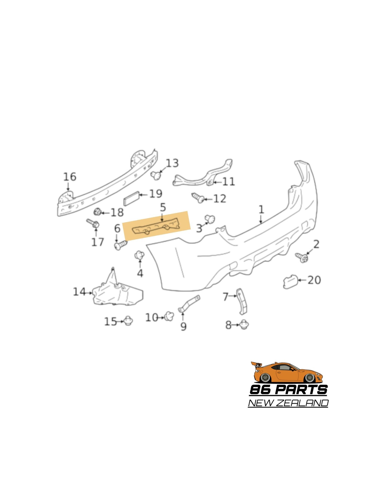 Rear Bumper Retainer For Toyota 86 / Subaru BRZ (Used)(2012-2021)