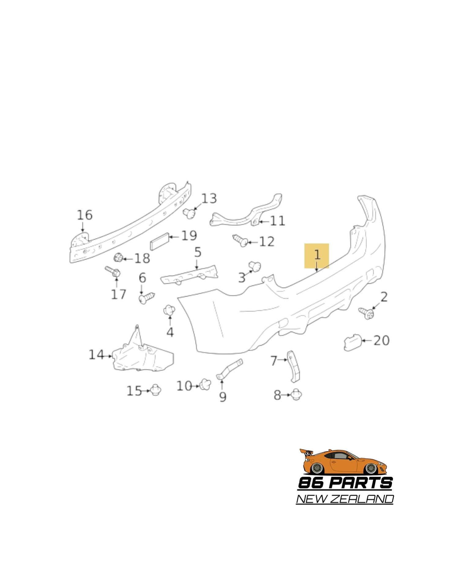 Rear Bumper Cover For Toyota 86 / Subaru BRZ (Used) (2012-2021)