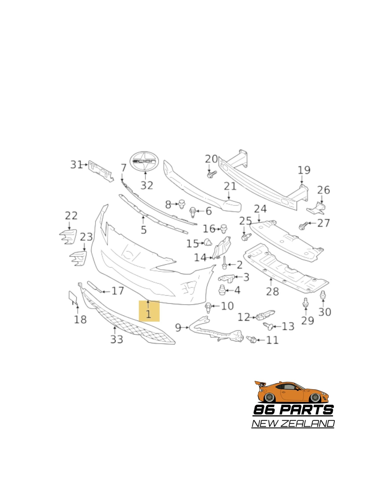 Front Bumper Cover For Subaru BRZ (Used) (2012-2021)