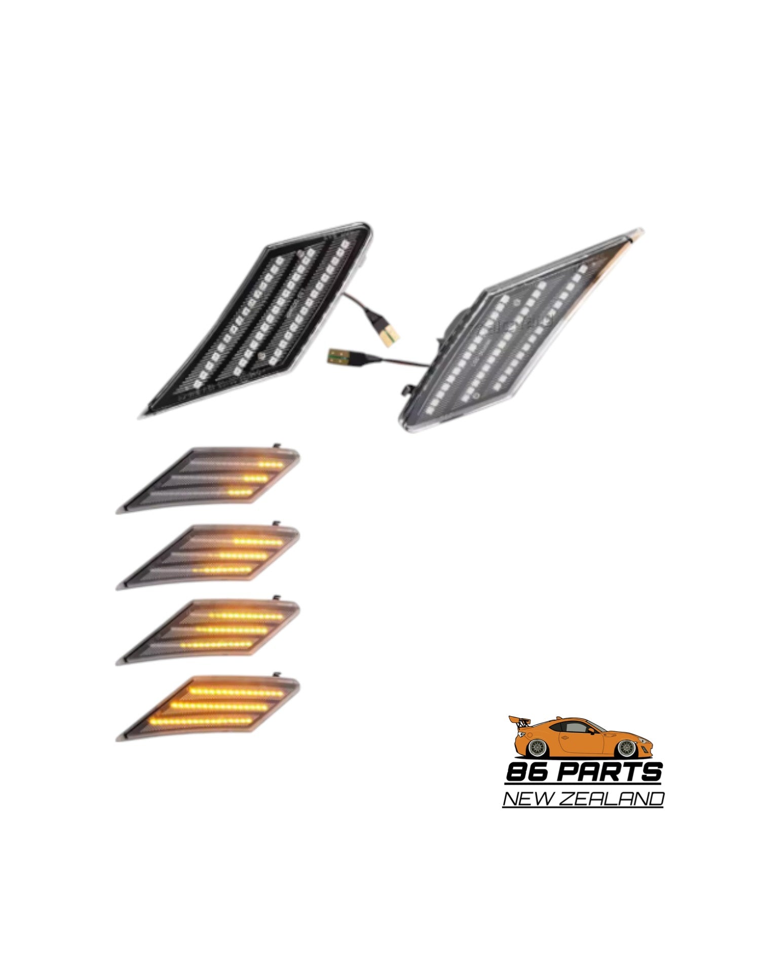 Sequential Side Marker/Indicator LED Smoked/Clear Lens For GT86/BRZ