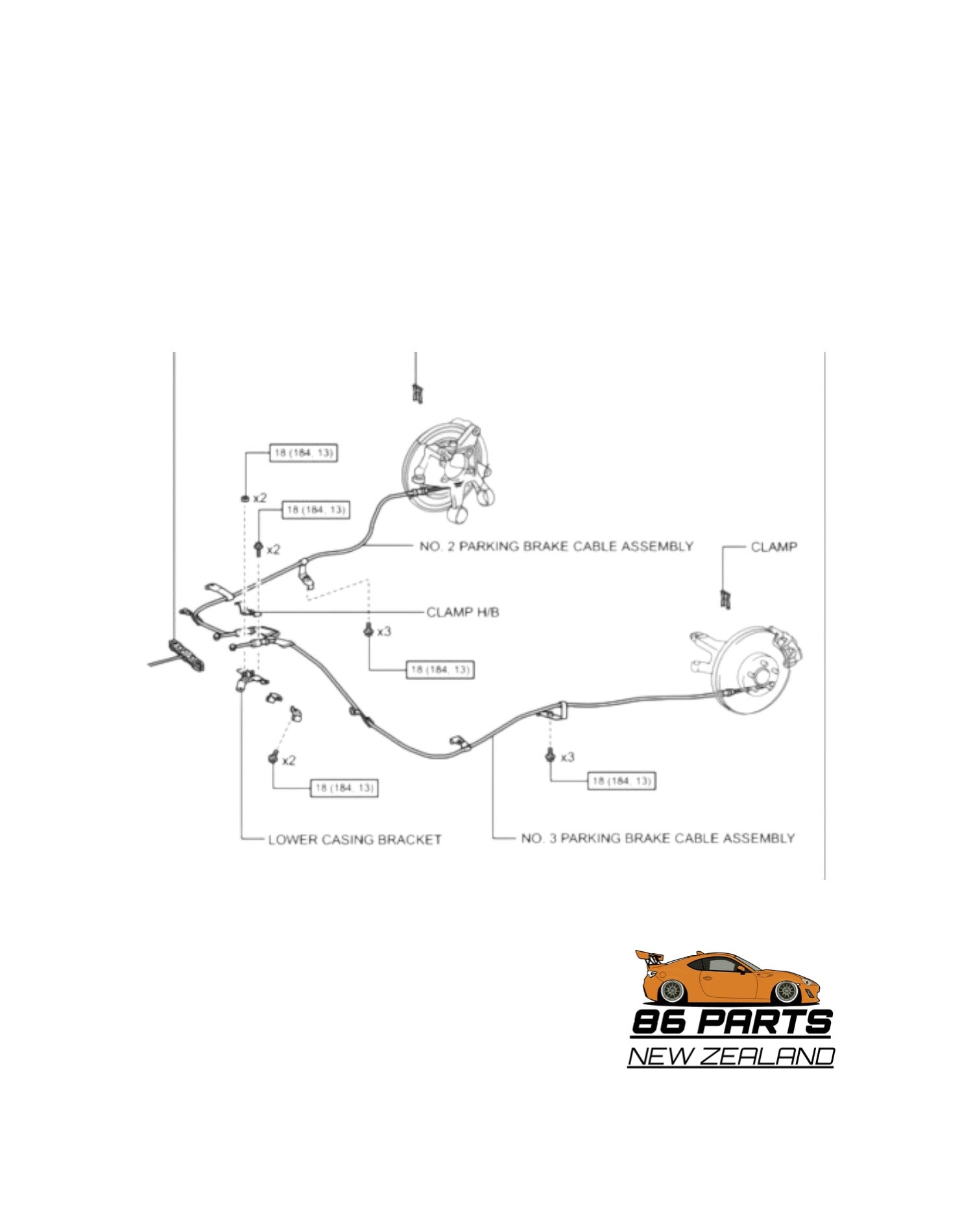 Parking Brake Cables For Toyota 86 / Subaru BRZ (Used) (2012-2021)