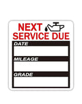 Next Service Due Sticker