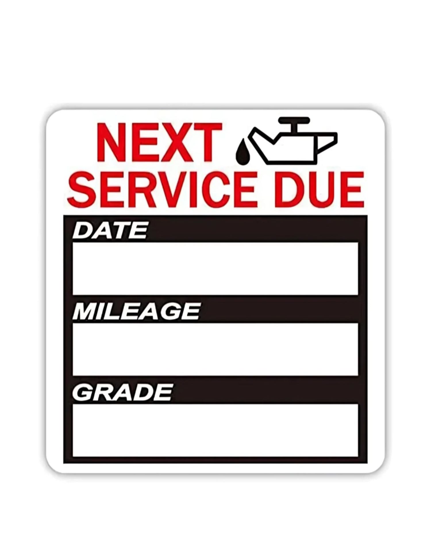 Next Service Due Sticker