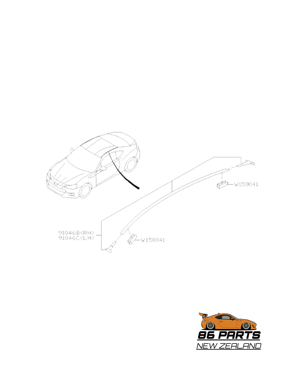 Roof Moulding For 86 / BRZ (New) (Genuine) (12-21)