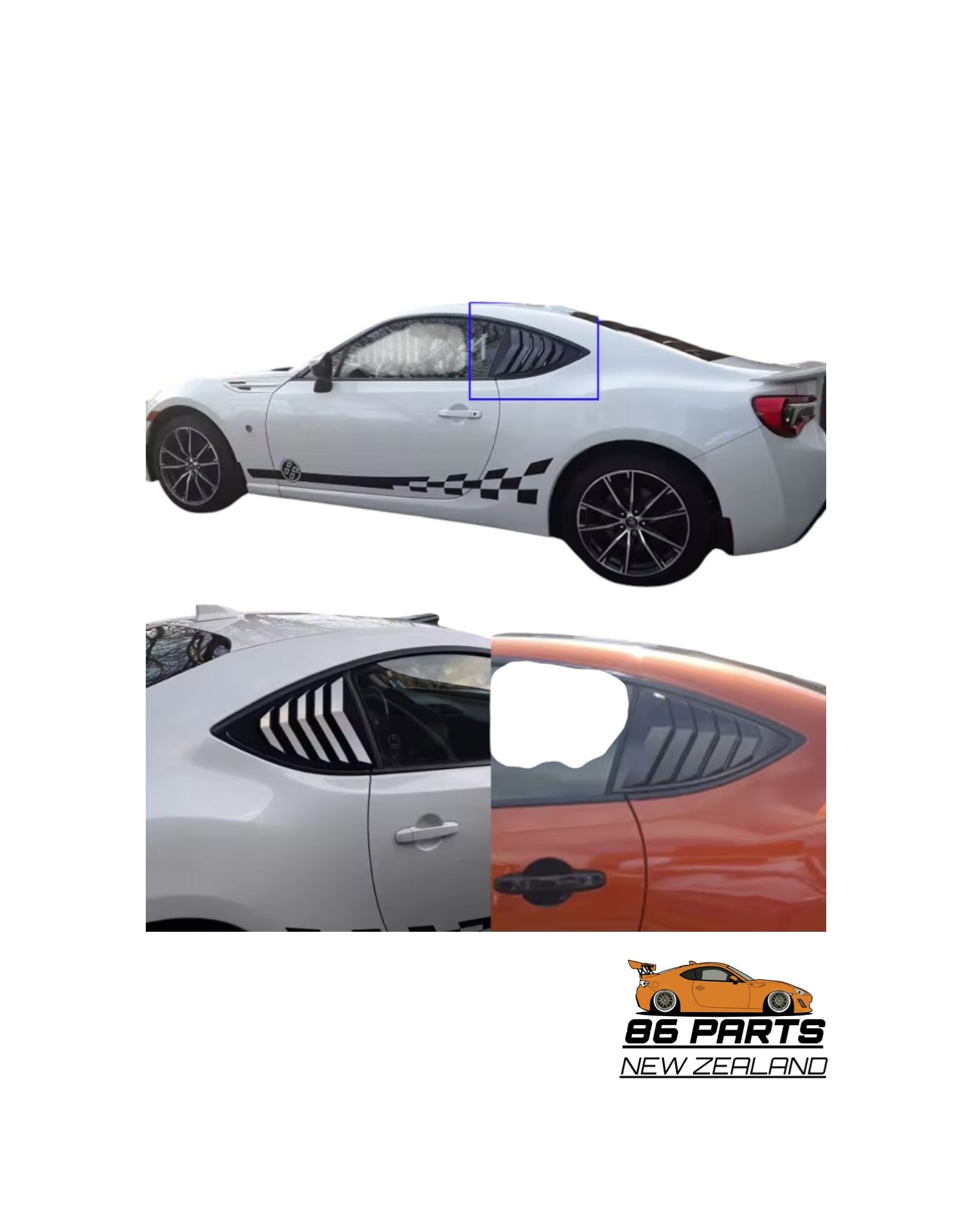 Rear Quarter Window Louver Cover For GT86/BRZ