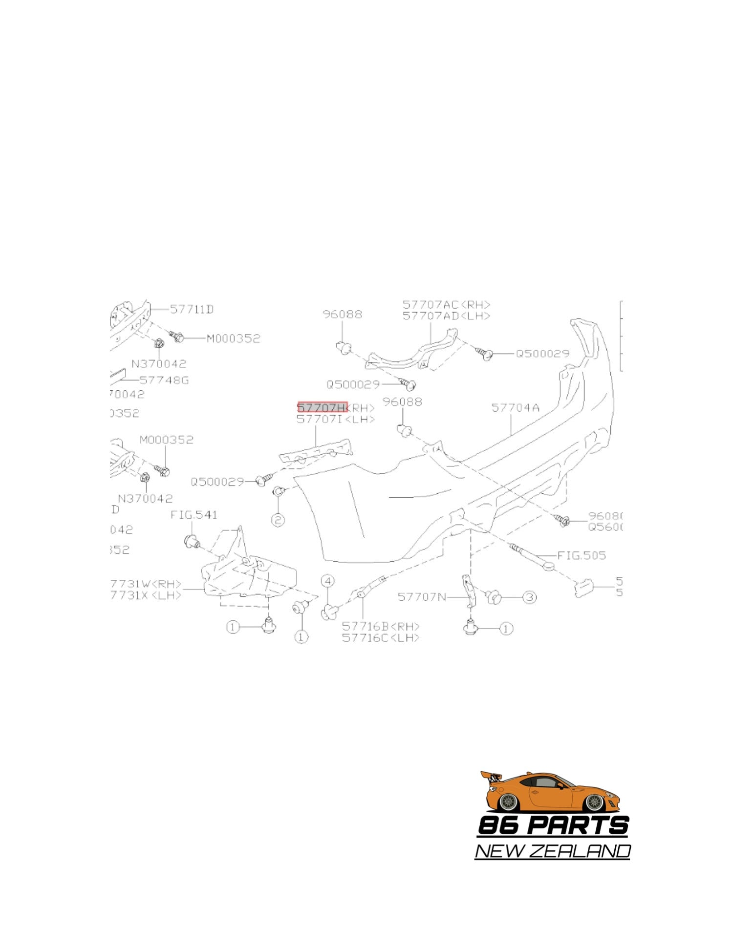 Rear Bumper Retainer For Toyota 86 / Subaru BRZ (12-21) (New) (Genuine)